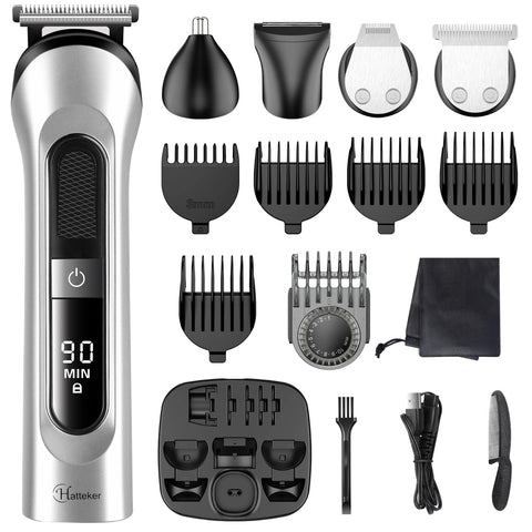 HATTEKER Brand Hair Clipper Waterproof Man's Barber 5 in 1